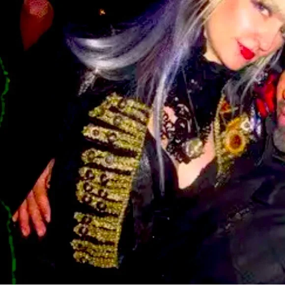 One of a kind Artist handmade Medals Embellished Military Jacket Coat.Rock Star!